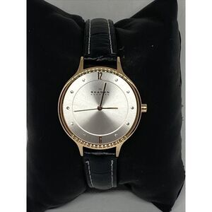 Skagen Anita SKW2151 Women's Black Leather Analog Dial Quartz Wrist Watch JK591